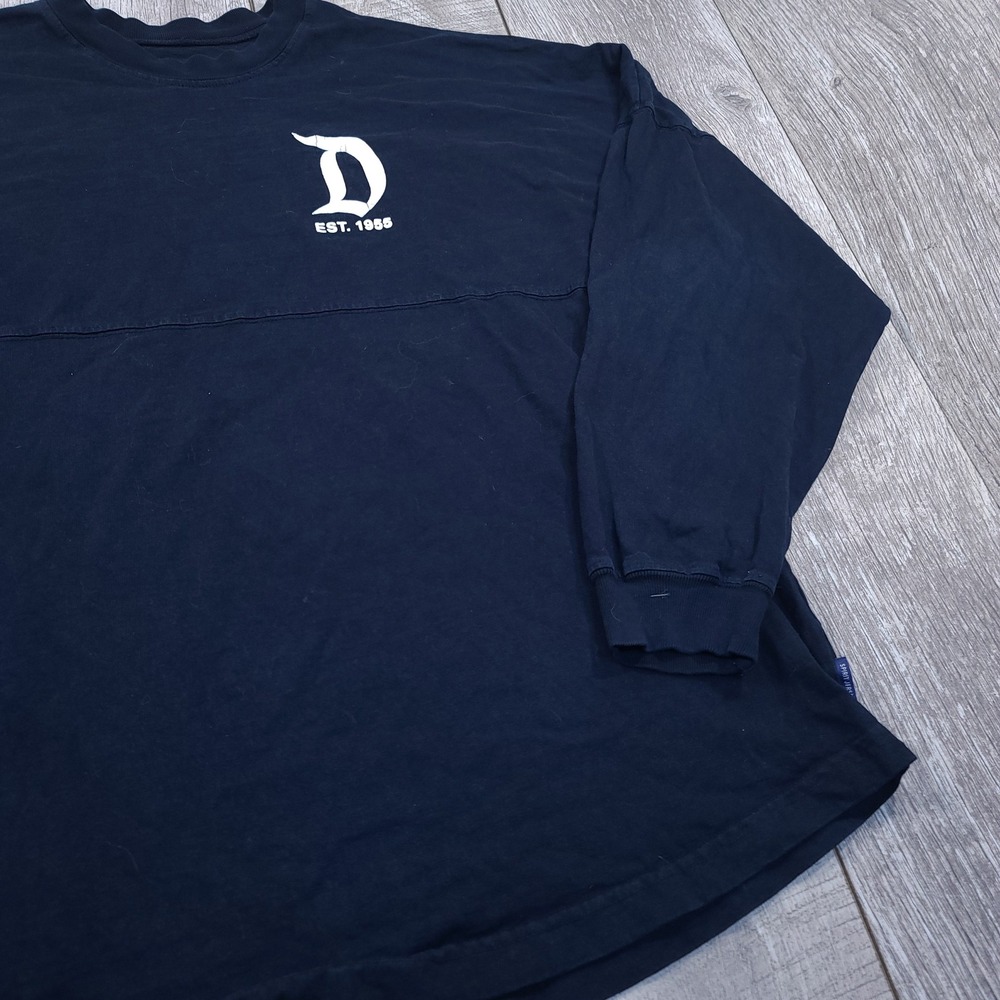 Disney Spirit Jersey Men Size Large Navy Disneyland Resort Long Sleeve Shirt - Picture 4 of 6
